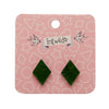 Erstwilder Essentials Diamond Textured Resin Stud Earrings - Emerald EE0003-RI4100
