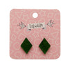Diamond Textured Resin Stud Earrings - Emerald