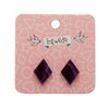 Diamond Textured Resin Stud Earrings - Plum