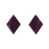 Diamond Textured Resin Stud Earrings - Plum