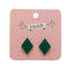 Diamond Glitter Resin Stud Earrings - Emerald