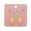 Diamond Glitter Resin Stud Earrings - Cream