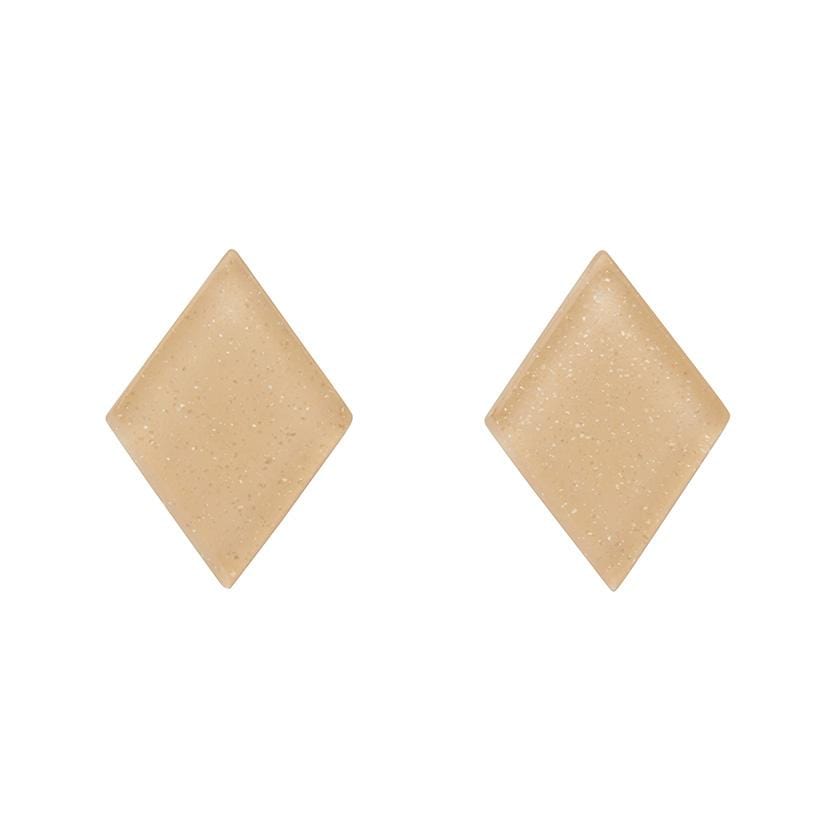 Erstwilder Essentials Diamond Glitter Resin Stud Earrings - Cream EE0003-SG8100