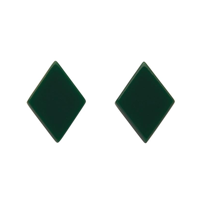 Erstwilder Essentials Diamond Solid Resin Stud Earrings - Emerald EE0003-SO4100
