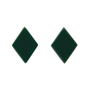 Erstwilder Essentials Diamond Solid Resin Stud Earrings - Emerald EE0003-SO4100