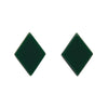 Diamond Solid Resin Stud Earrings - Emerald