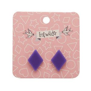 Erstwilder Essentials Diamond Solid Resin Stud Earrings - Lavender EE0003-SO5100