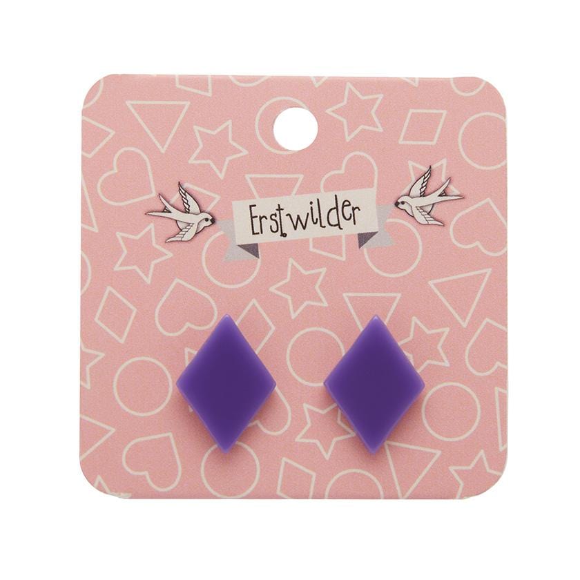 Erstwilder Essentials Diamond Solid Resin Stud Earrings - Lavender EE0003-SO5100