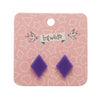Diamond Solid Resin Stud Earrings - Lavender