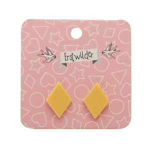 Erstwilder Essentials Diamond Solid Resin Stud Earrings - Light Yellow EE0003-SO6700