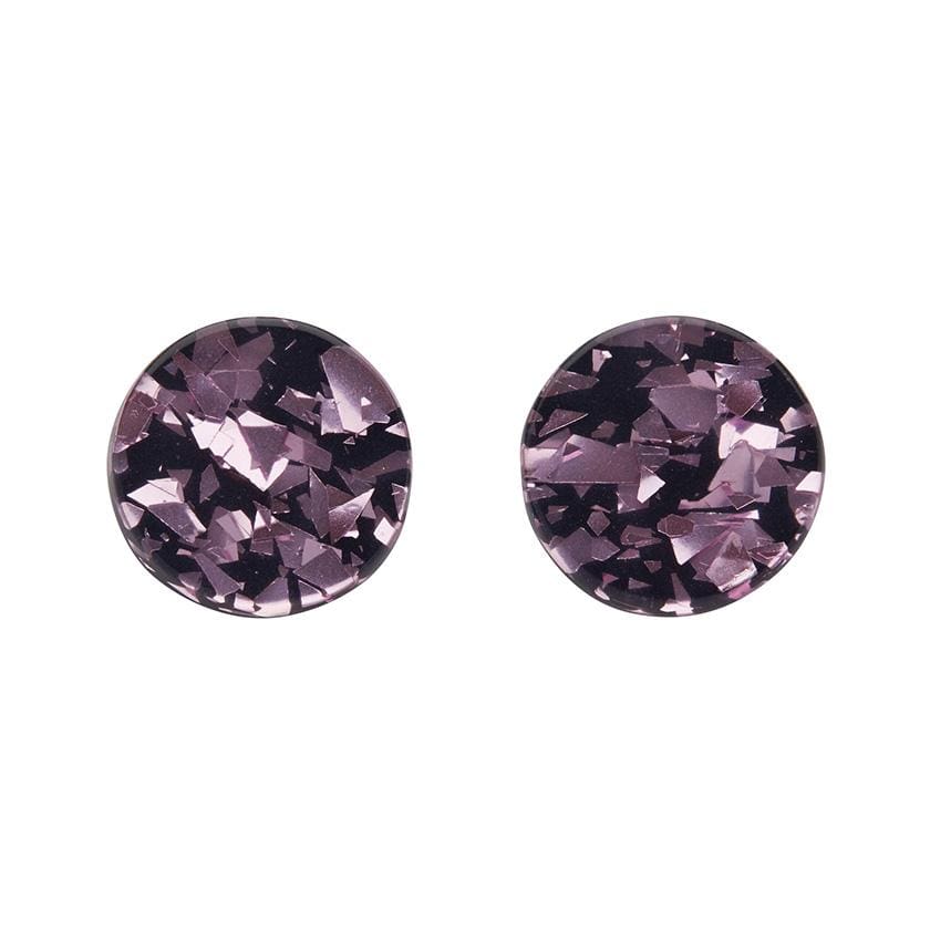 Erstwilder Essentials Circle Chunky Glitter Resin Stud Earrings - Pink EE0004-CG2100