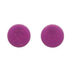 Circle Glitter Resin Stud Earrings - Purple