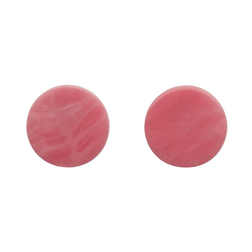 Erstwilder Essentials Circle Marble Resin Stud Earrings - Pink EE0004-MA2000