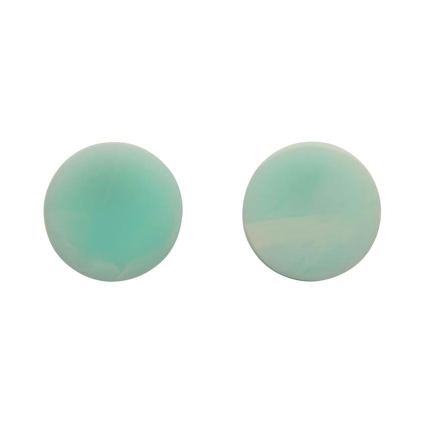 Erstwilder Essentials Circle Marble Resin Stud Earrings - Mint EE0004-MA4300