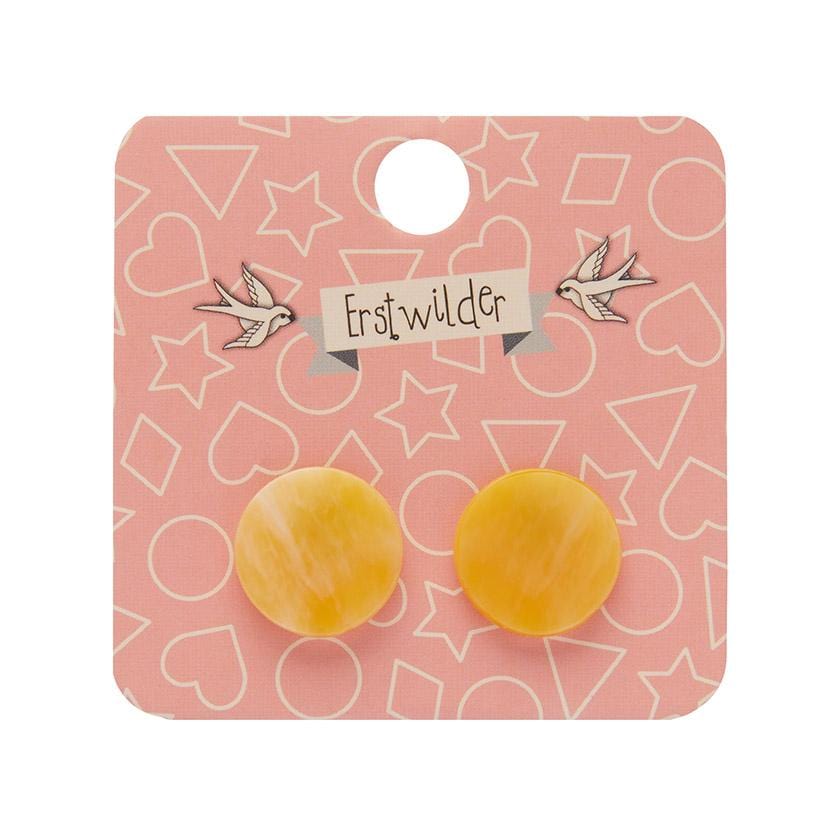 Erstwilder Essentials Circle Marble Resin Stud Earrings - Yellow EE0004-MA6000