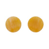 Circle Marble Resin Stud Earrings - Yellow