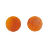 Circle Marble Resin Stud Earrings - Orange
