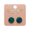 Circle Ripple Glitter Resin Stud Earrings - Emerald