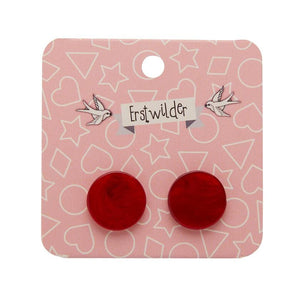 Erstwilder Essentials Circle Textured Resin Stud Earrings - Red EE0004-RI1000