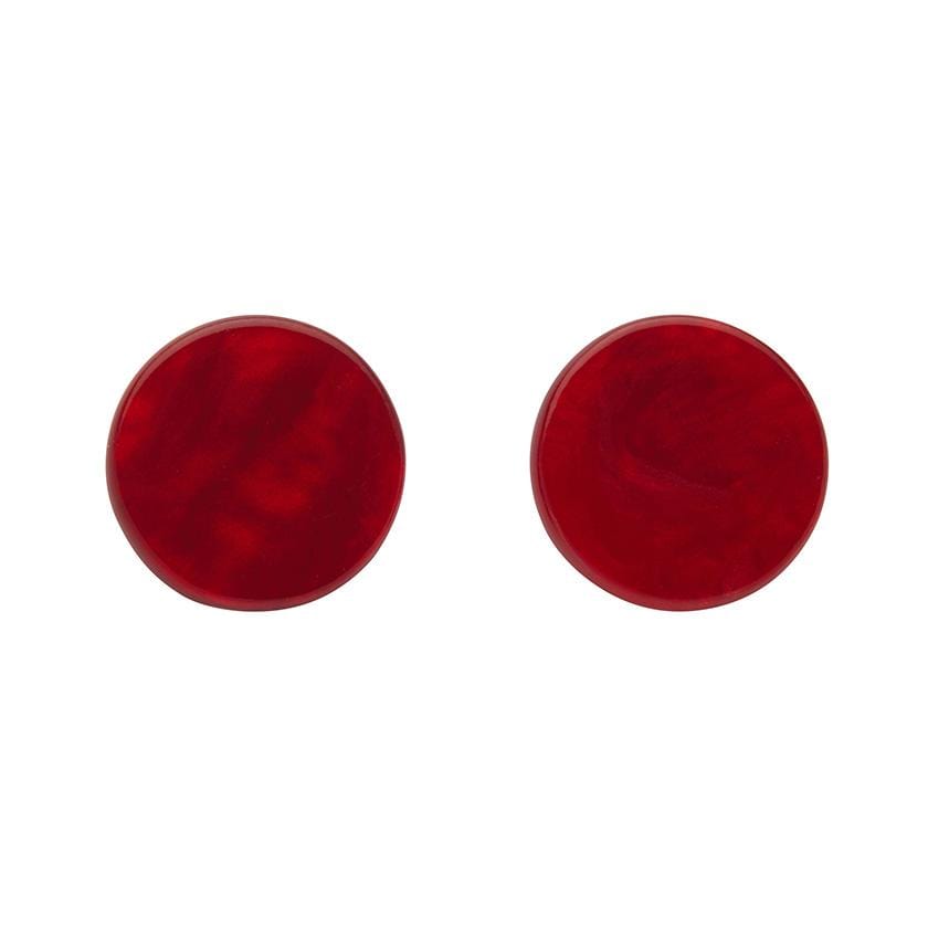 Erstwilder Essentials Circle Textured Resin Stud Earrings - Red EE0004-RI1000