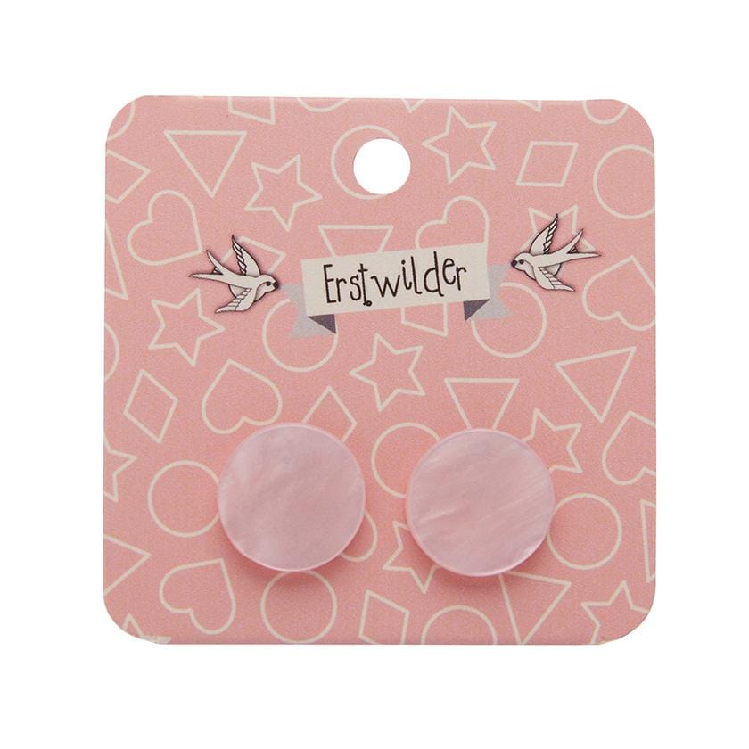 Erstwilder Essentials Circle Textured Resin Stud Earrings - Light Pink EE0004-RI2100