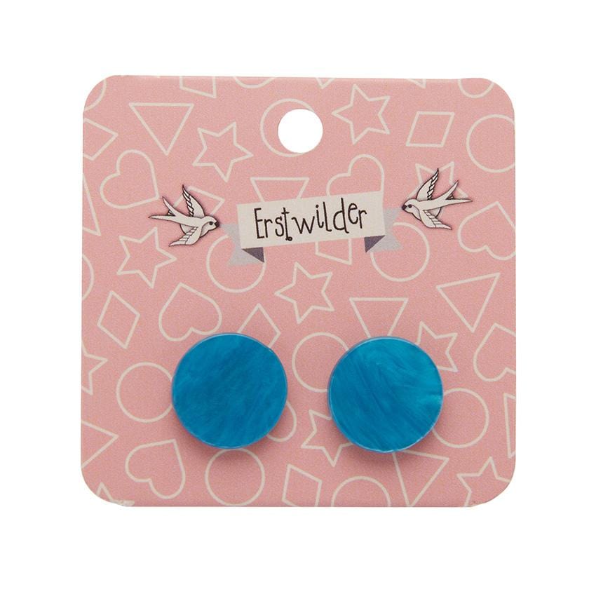 Erstwilder Essentials Circle Textured Resin Stud Earrings - Blue EE0004-RI3000