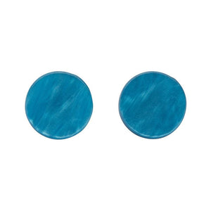 Erstwilder Essentials Circle Textured Resin Stud Earrings - Blue EE0004-RI3000