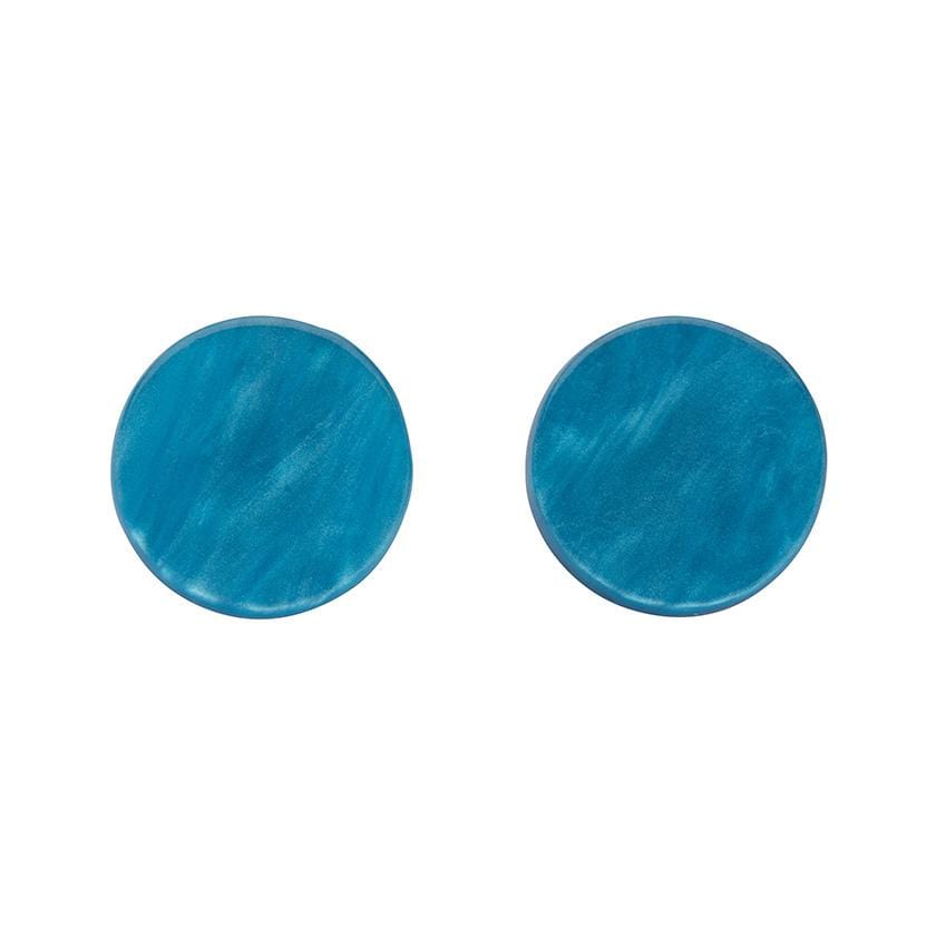 Erstwilder Essentials Circle Textured Resin Stud Earrings - Blue EE0004-RI3000