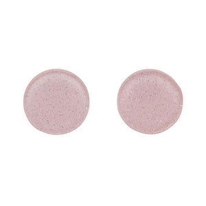 Erstwilder Essentials Circle Glitter Resin Stud Earrings - Light Pink EE0004-SG2100