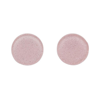 Erstwilder Essentials Circle Glitter Resin Stud Earrings - Light Pink EE0004-SG2100