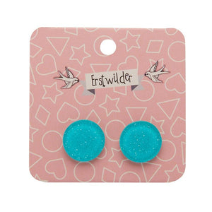 Erstwilder Essentials Circle Glitter Resin Stud Earrings - Turquoise EE0004-SG3300