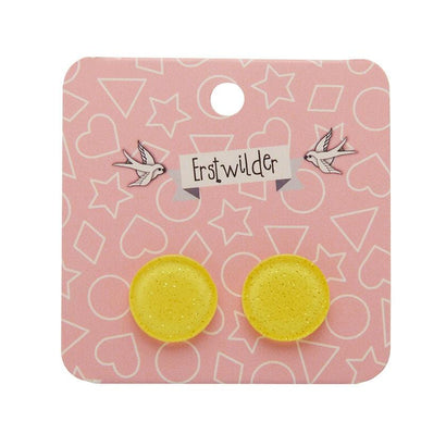 Erstwilder Essentials Circle Glitter Resin Stud Earrings - Yellow EE0004-SG6000