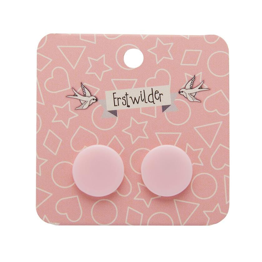 Erstwilder Essentials Circle Solid Resin Stud Earrings - Light Pink EE0004-SO2100
