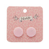 Circle Solid Resin Stud Earrings - Light Pink