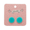 Circle Solid Resin Stud Earrings - Mint
