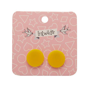 Erstwilder Essentials Circle Solid Resin Stud Earrings - Yellow EE0004-SO6000