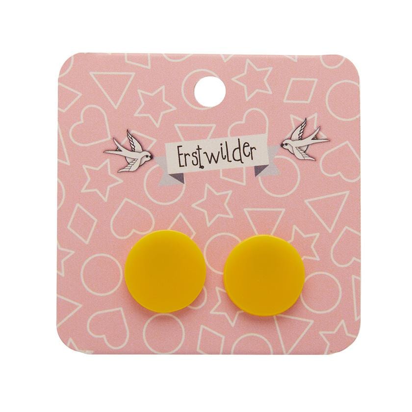 Erstwilder Essentials Circle Solid Resin Stud Earrings - Yellow EE0004-SO6000