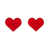 Erstwilder Essentials Heart Bubble Resin Stud Earrings - Red EE0005-BU1000
