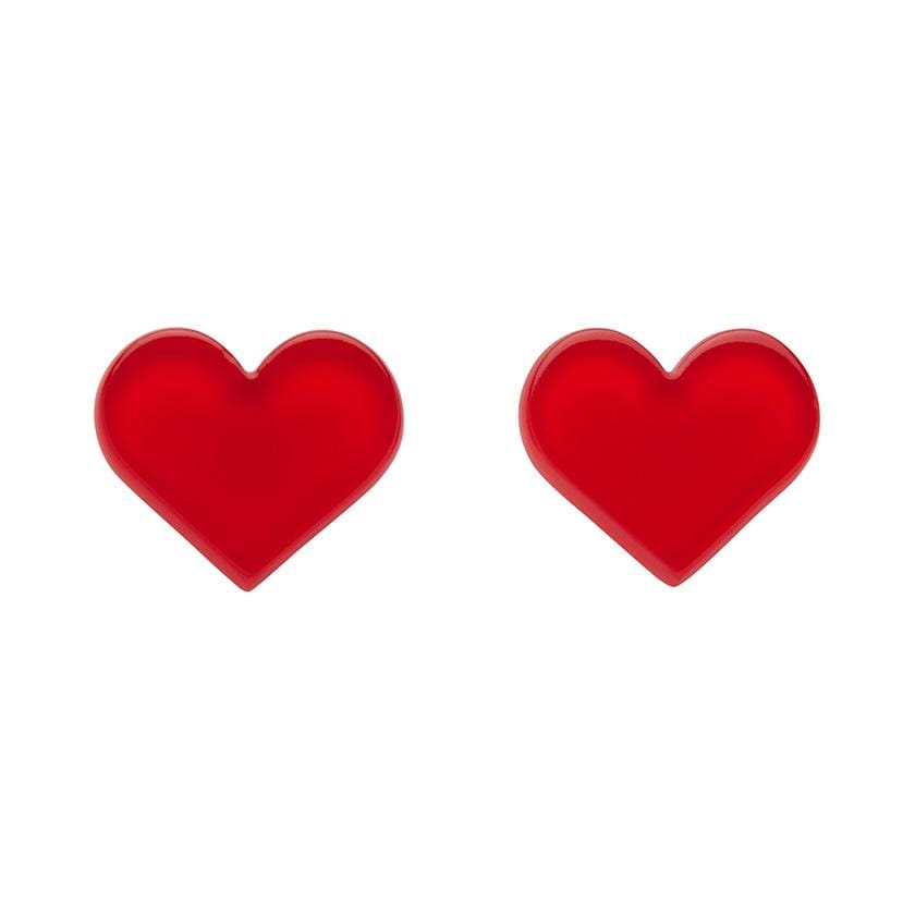 Erstwilder Essentials Heart Bubble Resin Stud Earrings - Red EE0005-BU1000