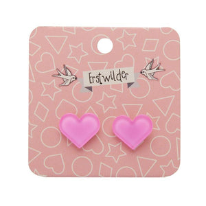 Erstwilder Essentials Heart Bubble Resin Stud Earrings - Pink EE0005-BU2000