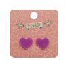 Erstwilder Essentials Heart Glitter Resin Stud Earrings - Purple EE0005-G5000