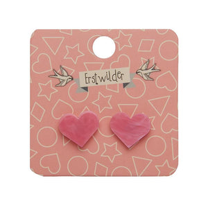 Erstwilder Essentials Heart Marble Resin Stud Earrings - Pink EE0005-MA2000