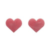Heart Marble Resin Stud Earrings - Pink