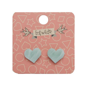 Erstwilder Essentials Heart Marble Resin Stud Earrings - Mint EE0005-MA4300