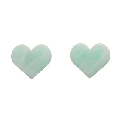 Erstwilder Essentials Heart Marble Resin Stud Earrings - Mint EE0005-MA4300