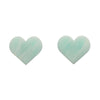 Heart Marble Resin Stud Earrings - Mint