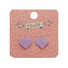 Heart Marble Resin Stud Earrings - Lavender