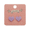 Heart Marble Resin Stud Earrings - Lavender