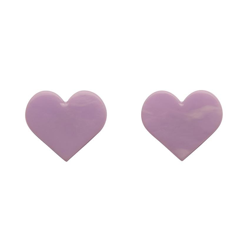 Erstwilder Essentials Heart Marble Resin Stud Earrings - Lavender EE0005-MA5100