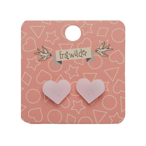 Erstwilder Essentials Heart Solid Glitter Stud Earrings - Pink EE0005-G2100